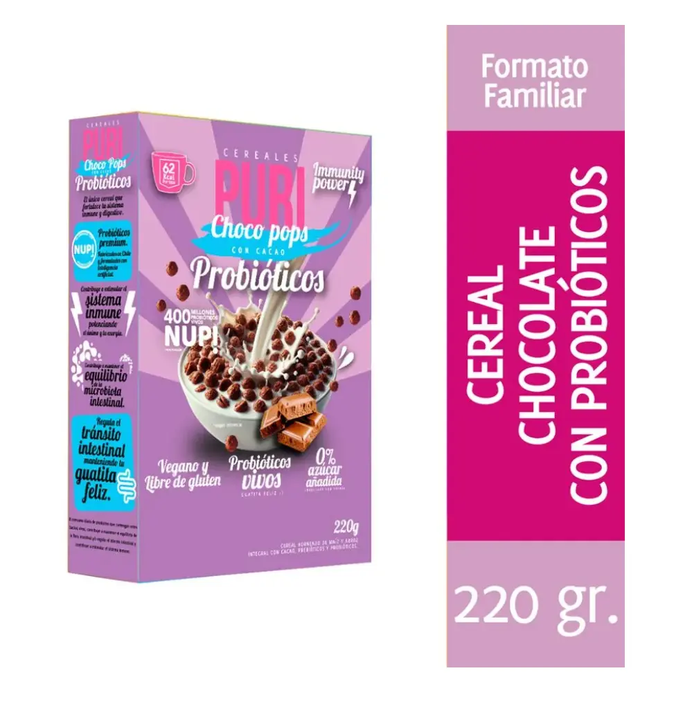 Puri Cereales Choco Pops con Probióticos 220gr